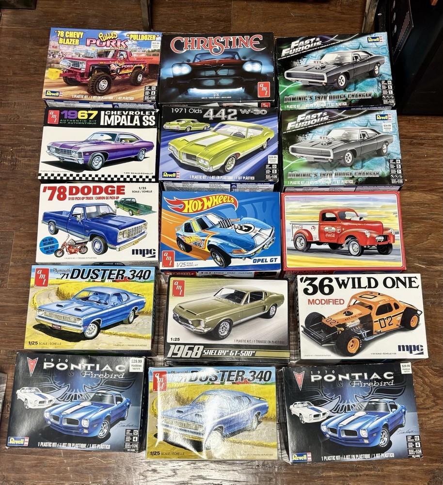 JUNK Lot Model Cars Revell MPC AMT 1/25 Scale Plastic 57ish Open Boxes & Bags