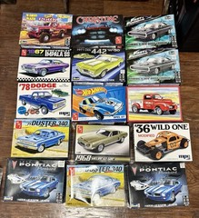 JUNK Lot Model Cars Revell MPC AMT 1/25 Scale Plastic 57ish Open Boxes & Bags