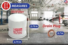 Pack of NEW Genuine OEM Engine Oil Filter 15208-65F0E + Drain Plug 4STEED