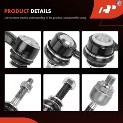 A-Premium Set of 8, Front Inner Outer Tie Rod End, Front and Rear Sway Bar