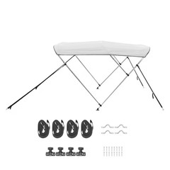 3 Bow Boat Bimini Tops, Durable 600 D Polyester Cover, Water-Resistant Sunshade