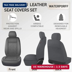 CAROMOP Faux Leather Car Seat Covers Full Set,Luxury and Comfortable Covers for