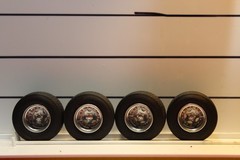 V -33 1/25 scale resin model car dirt track tires and wheels ,