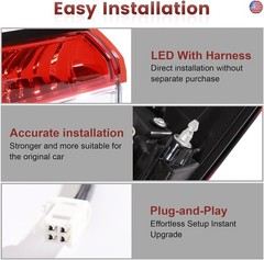 LED Tail Lights Outer Assembly Compatible with 2020-2024 Toyota Corolla Sedan L