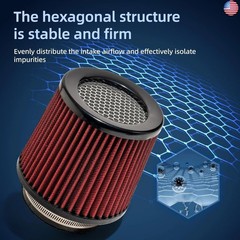 3″ 3.5″ 4″ Inlet Car Replacement Cold Air Intake Filter 76mm 89mm 102mm 3 Sizes