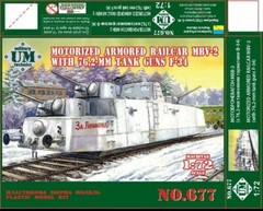 MBV-2 motorized armored railcar with 76,2-mm tank guns F-34 1/72 UMT 677