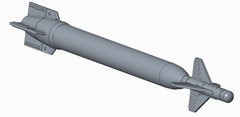 [3D Print] 1/72 US GBU-28 5000lbs Laser Guided Bunker Buster Bomb 2PC