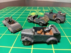 1/72 1/87 ? Army Tank Trucks Built Model WW II German 4 Cars World War Gray