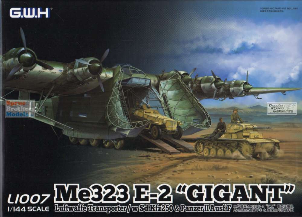 LNRL1007 1:144 Great Wall Hobby Me323E-2 ‘Gigant’ with Sd.Kfz.250 & Panzer II