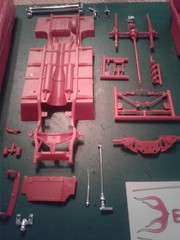 1957 CHEVY HARDTOP BODY,INTERIOR,CHASSIS,SUSPENSION DECALS,GLASS,TRIM