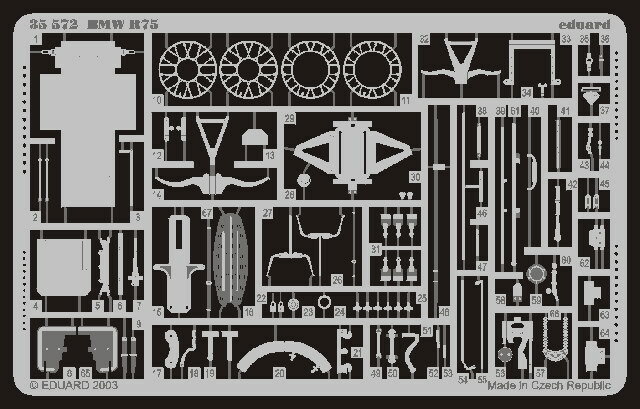 Eduard Photoetch for 1/35 WWII BMW R75 Motorcycle for Tamiya kit