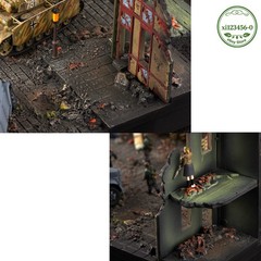 1/72 Scale WWII European Street Scene Base Model For 1:72 Military Display