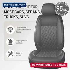 CAROMOP Faux Leather Car Seat Covers Full Set,Luxury and Comfortable Covers for