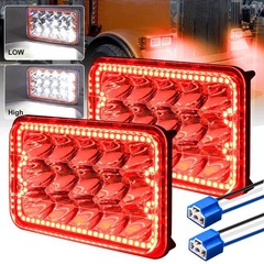 Ourbest 4X6 Inch Led Lights H4656 H4666 High/Low/Halo Ring Sealed Beam Lamp 6X4