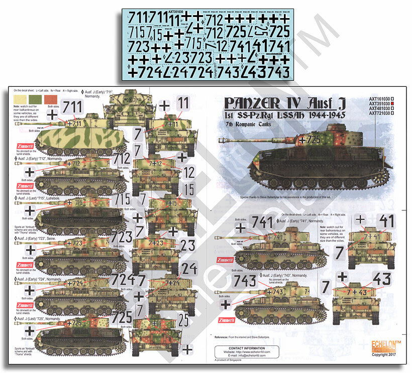 Echelon Fine Details 1/35 LAH Panzer IV Ausf. Js 1944-1945 Decals