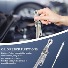 Compatible with Ford Engine Oil Dipstick, Billet Handle, 260-289-302, Silver