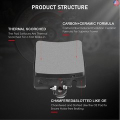 cciyu D872 D873 Front & Rear Semi-Metallic Disc Brake Pads Kit For