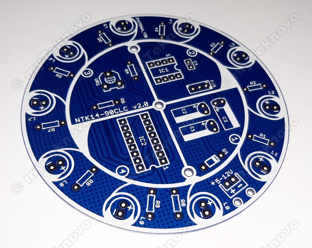 4x Large ROUND PCB Only for Jumbo LED Sequencer Chaser KIT NE555 CD4017 – USA