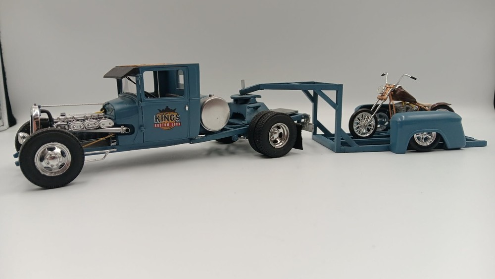 Custom Built 1/25th Scale ’29 Ford Truck,Motorcycle and Trailer
