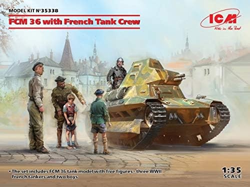1/35 French Army FCM36 French Light Tank w/Crew Figure Model kit 35338 War