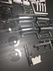 AMT Kenworth W-925 Tractor 1/25 chrome diesel fuel tanks air battery truck parts