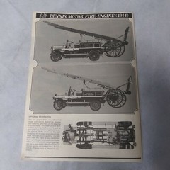 1914 Dennis Motor Fire Engine Large 1/16 Scale Entex # 8473 Partially Assembled