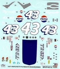 Powerslide #43 Pepsi 1971 Richard Petty 1/25 decal