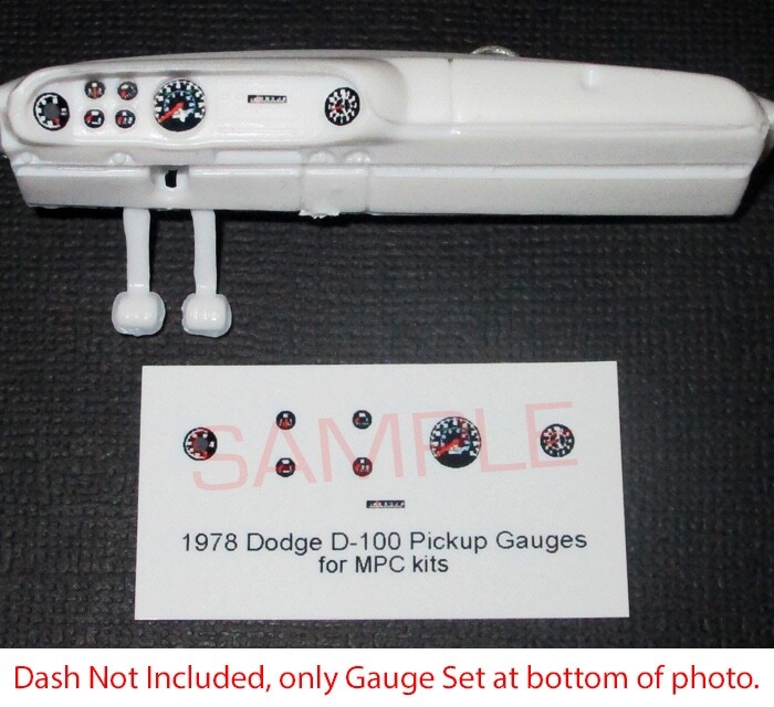 1978 DODGE D-100 LIL RED EXPRESS WARLOCK GAUGE FACES for 1/25 scale MPC — READ