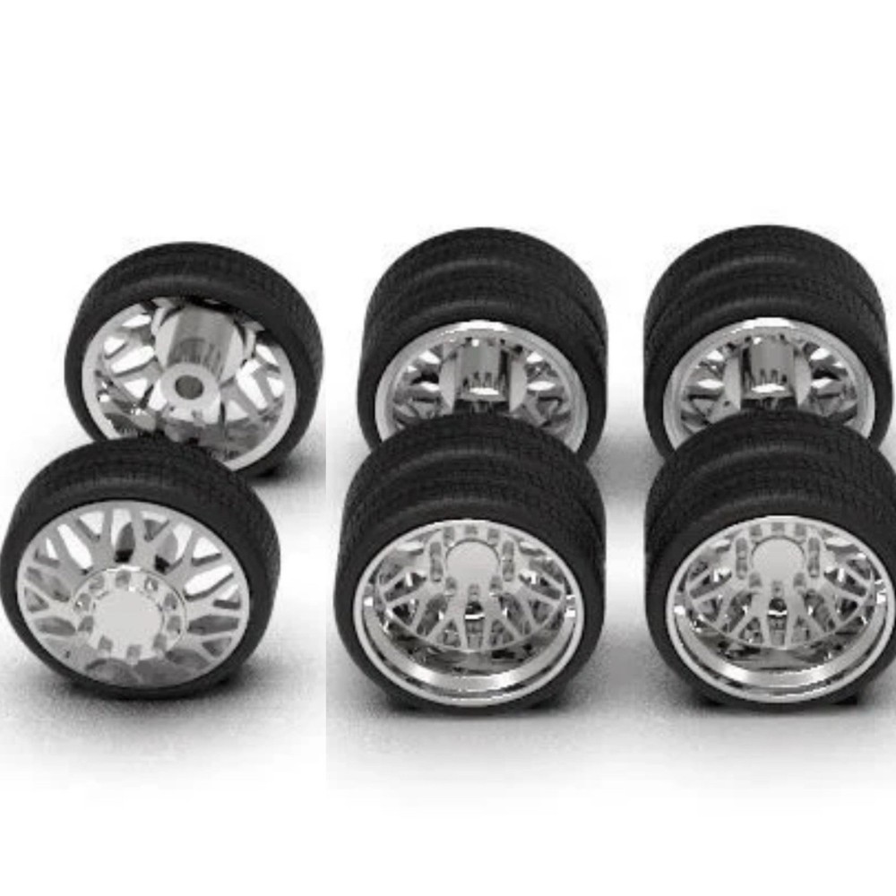 1:10 26” Semi Truck Nitro Duallys And Tires For Tamiya Semi Truck 2 Front/4 Rear