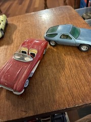 Vintage Built Plastic Models Porsche 928 & 57’ Corvette Est 1/43 4 1/4”- 4 1/2”