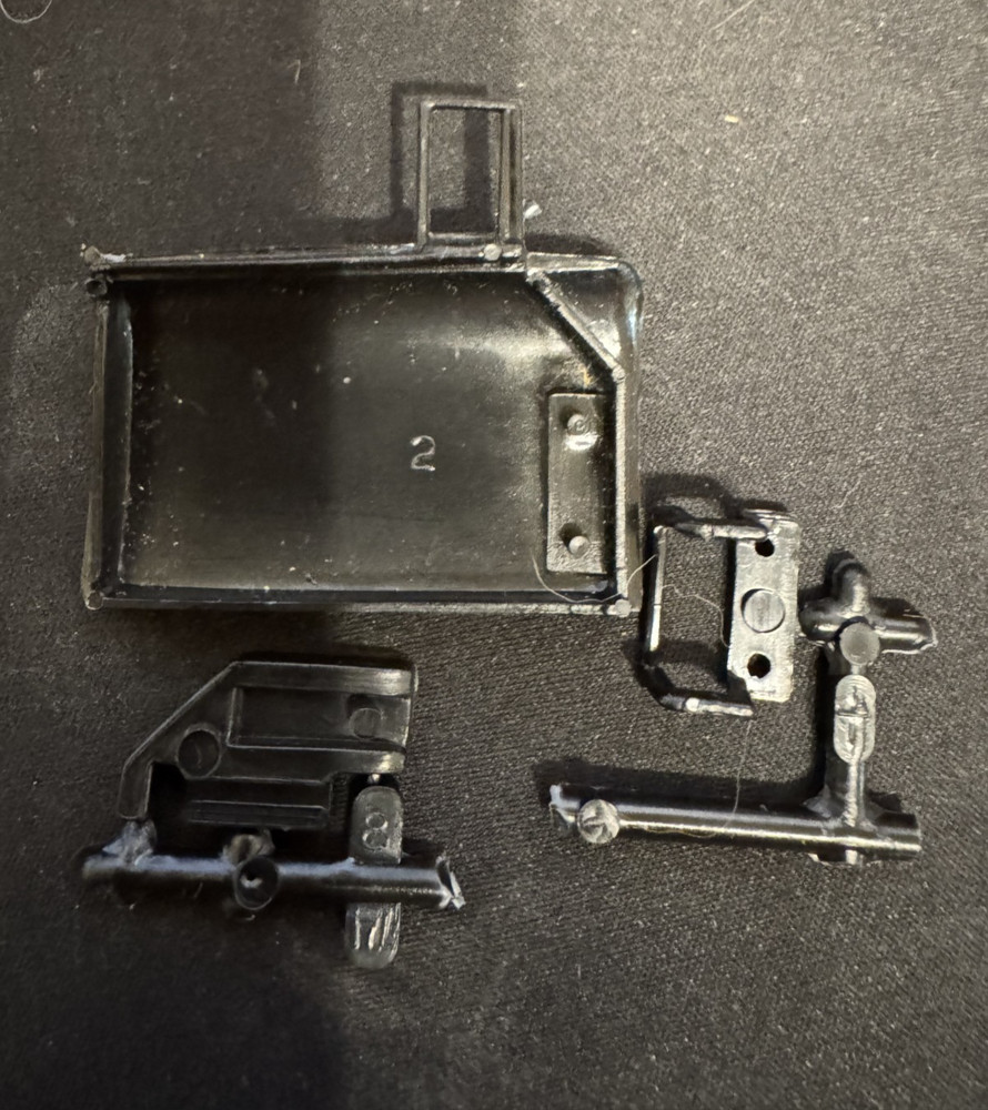 Revell 7383 57 Chevy Parts Kit Bash Step 51 Left Door, Hinge, Retainer #2 #1 #8