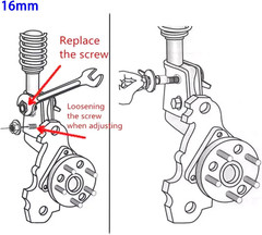 2Pcs 16Mm Adjustable Camber Correction Alignment Kit for Front Wheels Cam Bolts