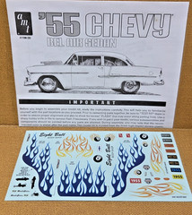 1955 Chevy Bel Air 1/25 scale DECALS & INSTRUCTIONS NEW Model Kit PARTS AMT