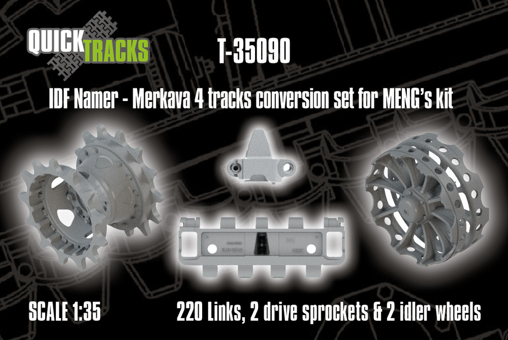 1/35 QuickTracks T-35090 IDF Namer – Merkava 4 Tracks conversion set for MENG