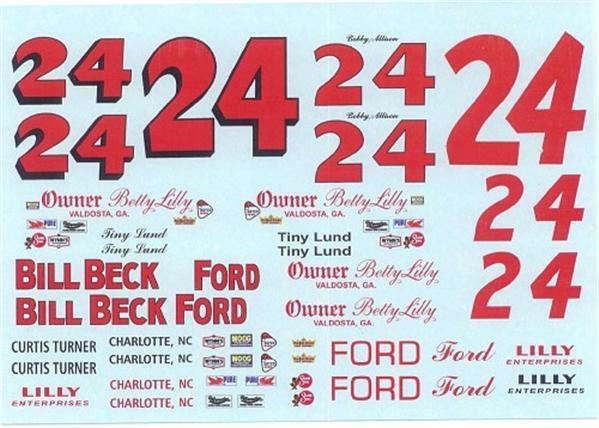 Plastic Performance Products #24 Betty Lilly Ford 1966 Nascar decal
