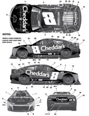 NASCAR DECAL # 8 CHEDDAR’S 2024 CHEVROLET CAMARO KYLE BUSCH 1/24 POWERSLIDE