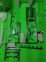 1976 GMC General 1/25 semi truck model part cab body glass chrome mirror horn