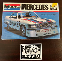 RARE! VINTAGE MONOGRAM MERCEDES 450 RALLY CAR RACER 1/24 PLASTIC MODEL KIT F/S
