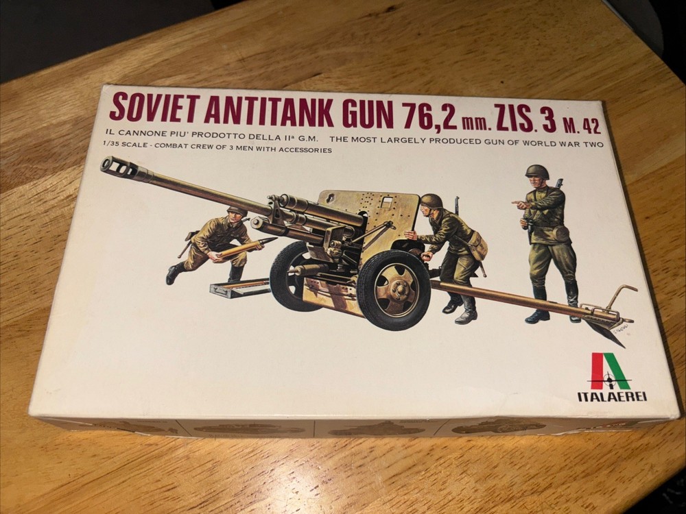 Italaerei – Soviet Antitank Gun 76,2mm ZIS3 M 42 – 1/35 Kit #302 New Open Box