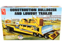 SKILL 3 MODEL KIT CONSTRUCTION BULLDOZER & LOWBOY TRAILER SET 1/25 AMT AMT1218