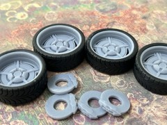 1/24 Scale: 24-Inch “Raceline C10” Wheels And Tires; Resin;1/25