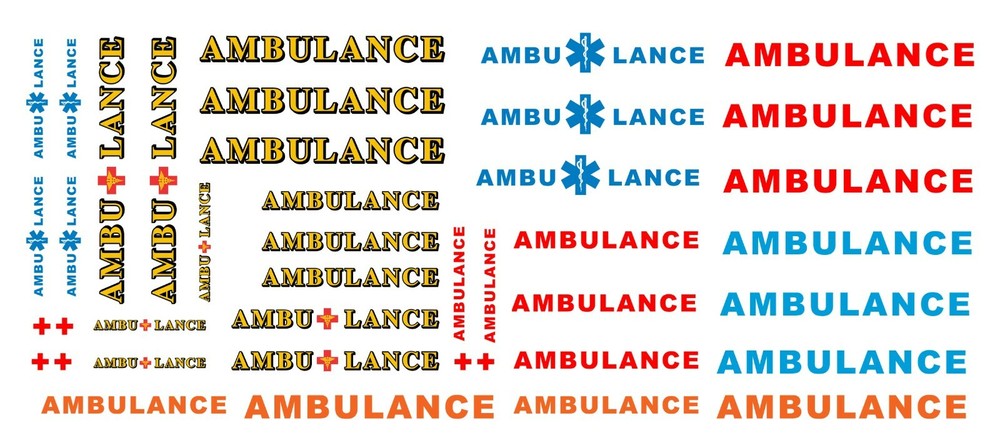 1:24 1:25 G scale model ambulance decals
