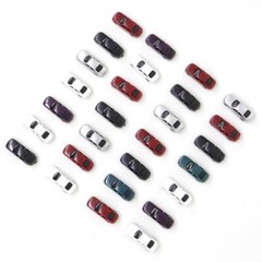 12pcs 1:250-300 Miniature Cars Model Toys Painted ABS Vehicle for Railway Train~