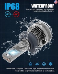 D2H LED Bulbs 110W 30000Lm Super Bright 12V 6500K Cool White Built-in Fan and