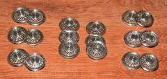 Hubley Packard Junkyard, Set of Chromed Wheel Covers (6) NOS, Some Reconditioned