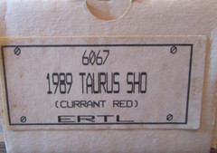 ERTL NIB PROMO CAR 1989 FORD TAURUS SHO CURRENT RED #6067
