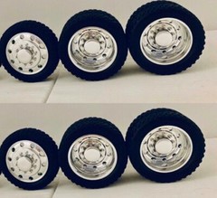 1:25 Semi Truck “26 Alcoa Dually Wheels In Standard Tires (2 Fronts 4 Rears)