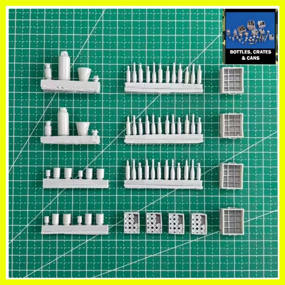 1/35 Scale Die-Cast Resin Model Assembled Kit Bottles, Crates & Cans Set Dior…