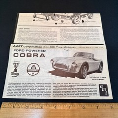 1963 AMT FORD POWERED COBRA 3 in1 model kit INSTRUCTIONS ONLY 1:25