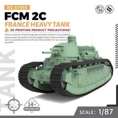 SSMODEL SS87668 1/87 Military Model Kit France FCM 2C Heavy Tank